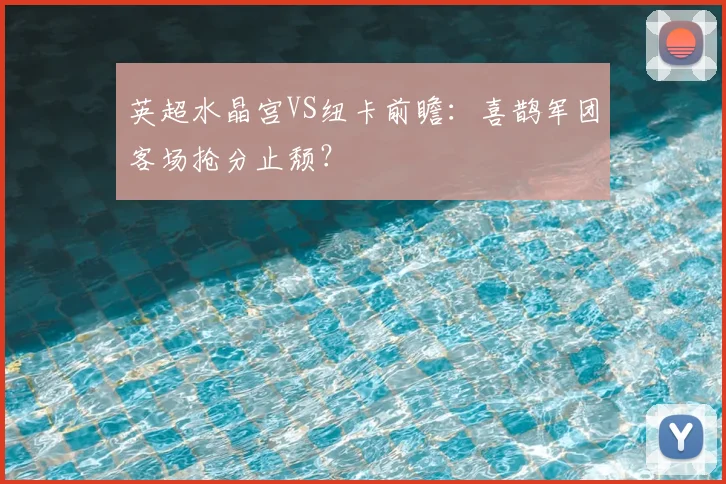 英超水晶宫VS纽卡前瞻：喜鹊军团客场抢分止颓？